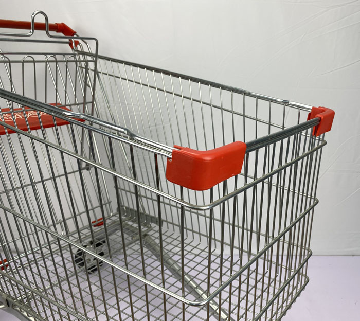 Warehouse Supermarket Zinc Metal Shopping Cart 210L European Style