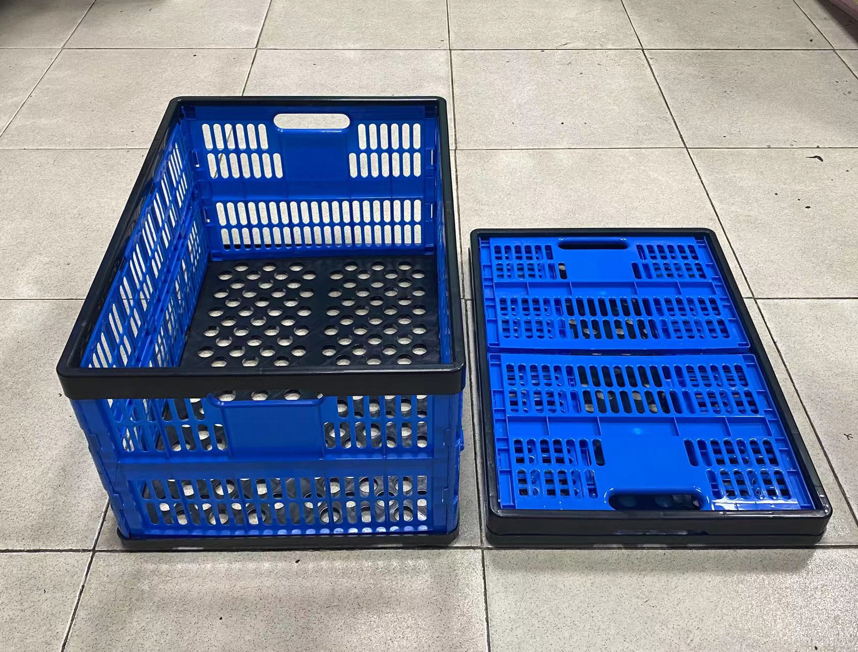 Foldable Mesh Plastic Crate PE/PP Material for Storing Fruits and Vegetables 500x350x255mm