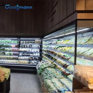 Quality 4 Layer Fruit Display Cooler , Laminated Wind Curtain Vegetable Display Refrigerator wholesale