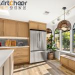 Modern Kitchen Design 2023 Wood Island With Glass Top And Plywood Carcase