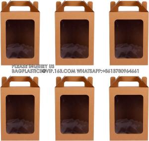 Quality Window Box Gift Wrapping Bags Small Cake Boxes Bakery Bags With Standing Cookie Bag Flower Packaging Bag Bakery Box wholesale