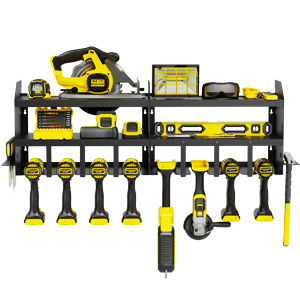 Garage Wall Mount Floating Shelf Set for Workshop Shed Pegboard Tool Cabinet Drill Storage Rack