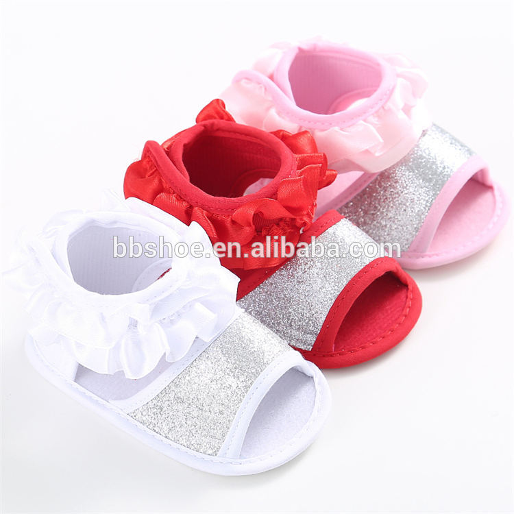 Wholesale infant Sandals Flower Lace Wedding party Princess baby shoes for Girl