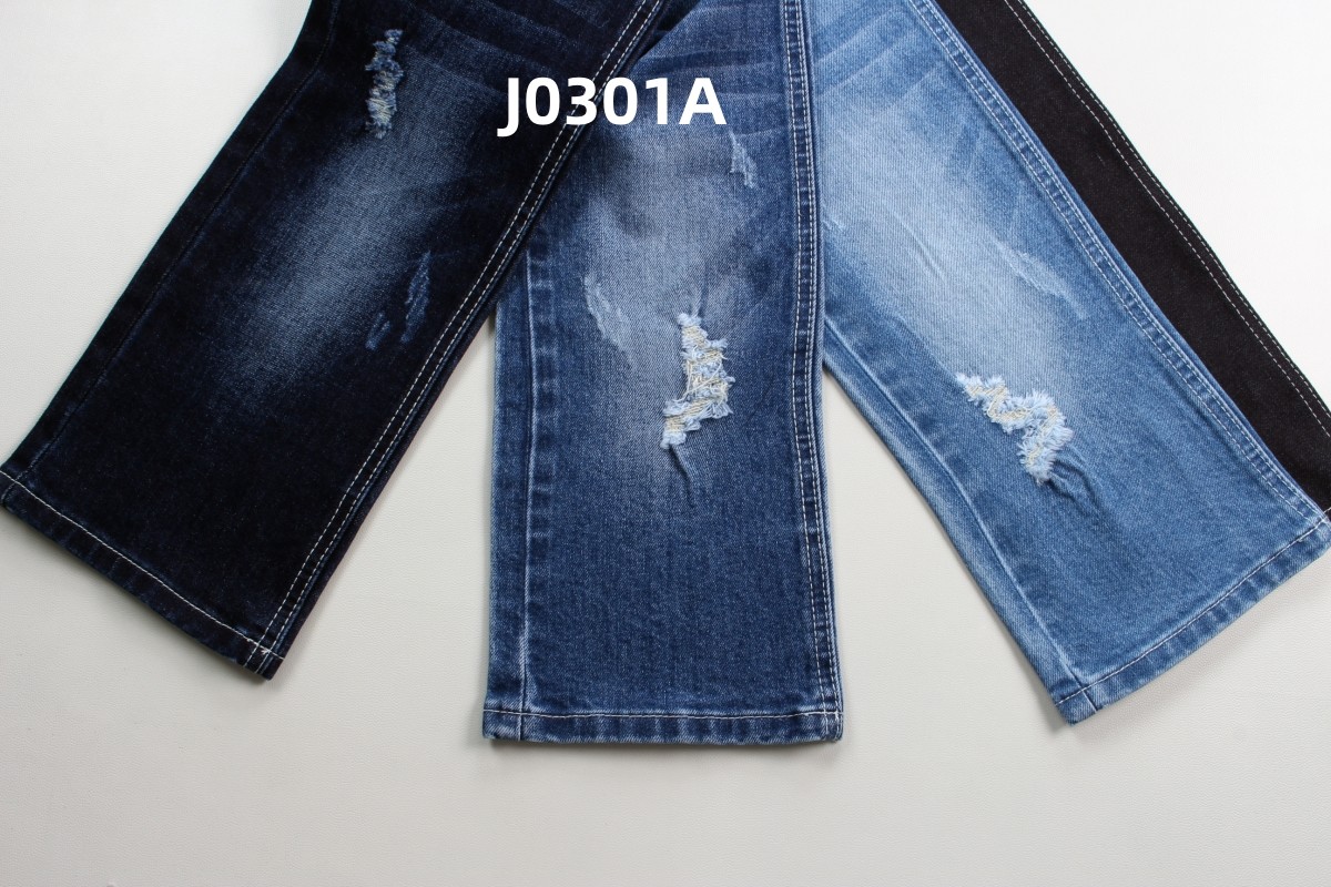 2024 High Quality 11.5 Oz Green Blue Stretch Woven Denim Jeans Fabric