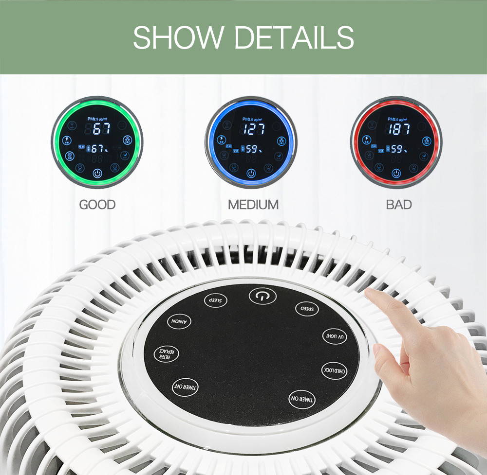 Carbon Filter HEPA 10 35m2 Home Air Purifier 18W UV Light