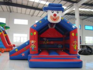 Quality Newest fire Clown Inflatable Bounce House with Slide for Sale wholesale