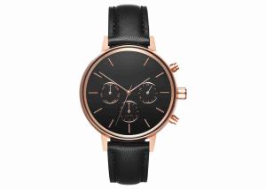 Quality Black italy leather wrist watch mens fashion stainless steel watch wholesale