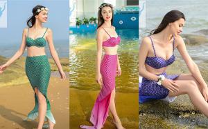 Quality Plus Size Mermaid Tail Bathing Suit Slim Backless Bikini Beachwear Quick Dry wholesale