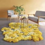 Pure Handmade Wool Green Moss Carpet 1000*830mm Modern Living Room Rugs