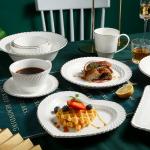 3D Design Porcelain White Dinnerware Heart Shaped Dishwasher Safe