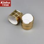 Luxury Cosmetic Gold Aluminum Press Disc Top Cap 28/410 Metal Shell For Shampoo