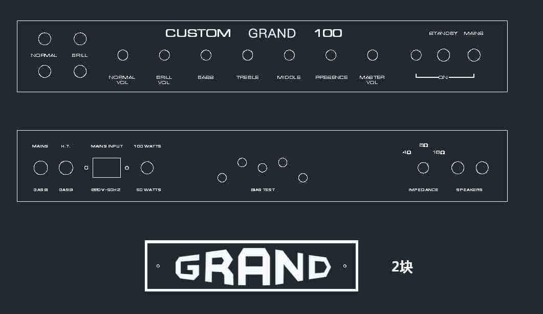 Custom Vintage 1969 Grand Dr103 HIWATT Style 100W Custom Handwired Tube Electric Guitar Nbass AMP Amplifier Head