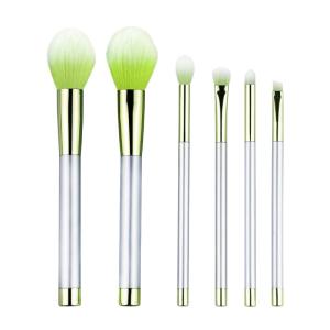 Quality Green Eco Friendly Makeup Brush Set Soft Bristle Plastic Professional Eye Makeup Brush Set wholesale