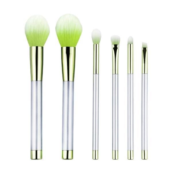 Green Eco Friendly Makeup Brush Set Soft Bristle Plastic Professional Eye Makeup
