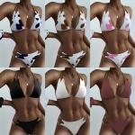 nylon Fabric Hard Cup Ladies Swimming Suits Bikini Split High Waist Slim Sexy