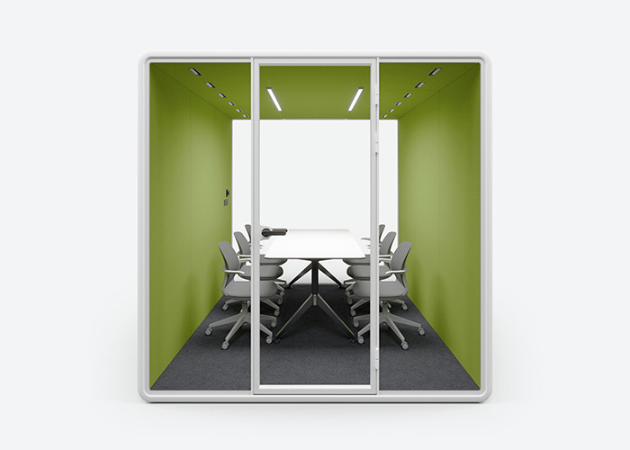 Quiet Office Meeting Pods Aluminum Frame With Solid Panel For Monitor