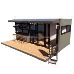 Shop 20ft Prefabricated Container Bar with 50/75/100mm Wave Sandwich Panel Walls