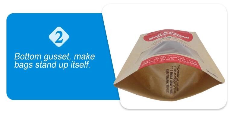 Wholesale Biodegradable Zipper Brown Kraft Paper Bags Tea/Food Packaging Stand Up Paper k Bag