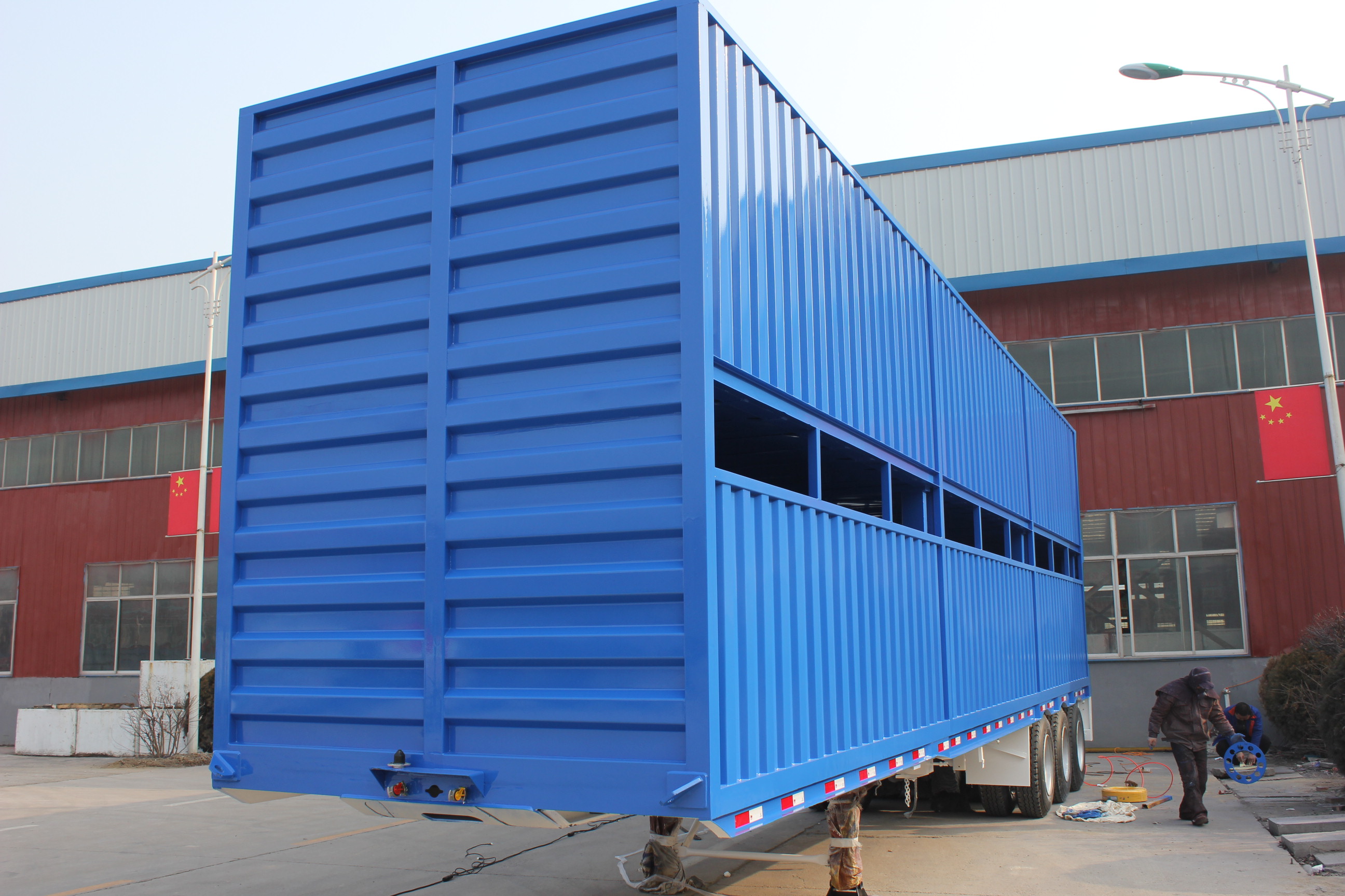 3 Axles Fencing Livestock Horse Carriage Semi Trailer in Liangshan With High Capacity