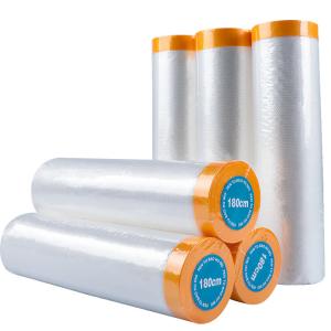 Quality Crepe Paper Spray Painting Covering HDPE Car Masking Film With Washi Paper wholesale