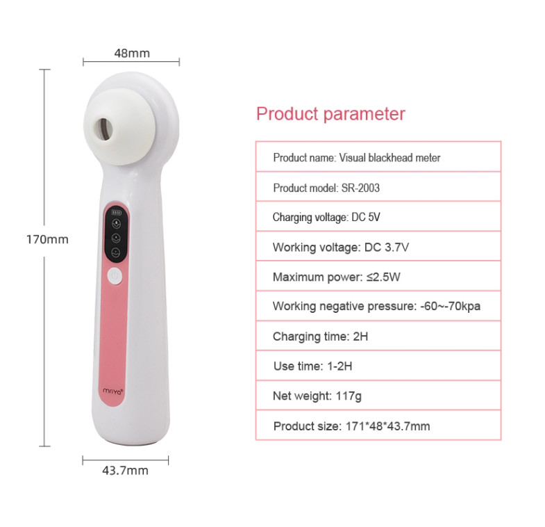 USB Charging Suction Nozzle Vacuum Blackhead Remover