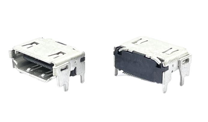 OEM LCP Micro HDMI Connector Plug SMT RA 19Pin Socket Panel Grd Flange