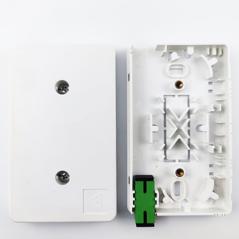 2 Cores SC APC Plastic Fiber Optic Faceplate Socket Panel for Indoor Network FTTH Cables