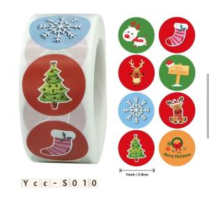 ODM Merry Christmas Printing Label Stickers Matte Lamination