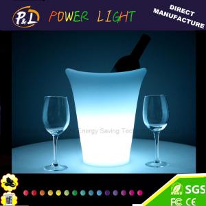 Quality Wireless Colorful Plastic Pub Bar Furniture Round LED Wine Ice Bucket wholesale