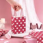 Valentine's Day 2024 Small Gift Shopping Kraft Paper Bags for Jewelry in Custom