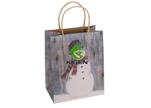 Quality Retail Striped Paper Bags With Handles High End Biodegradable Kraft Bags wholesale