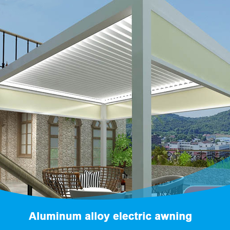 Aluminum alloy electric awning outdoor hotel Villa leisure garden Pavilion Smart louver pavilion Sun room