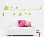 English Sentences With Green Leaves Wall Flower Stickers A0154