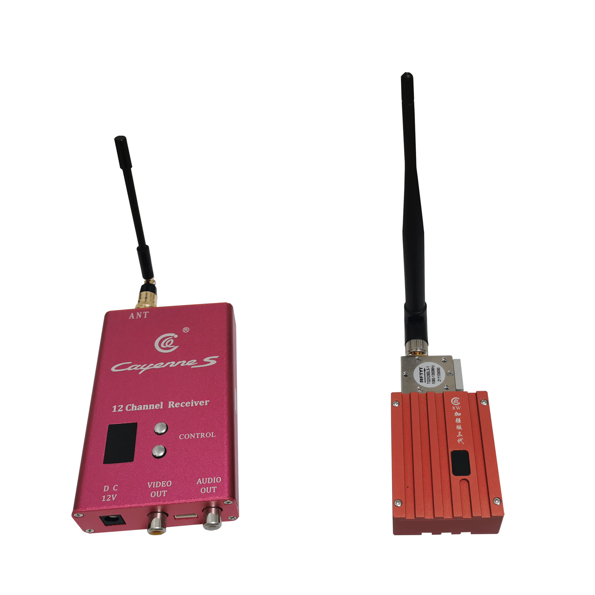 Private Mold Yes Frequency 1.2Ghz 1.2G 8W FPV Long Range Wireless Video Transmitter and Receiver with 6 Channel for Drone