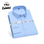 Men Long Sleeve Business Shirts Single Button Casual Plaid Striped Shirt