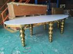 Oval MDF Wedding Banquet Tables Banquet Style Wedding Reception Tables Ss Gold