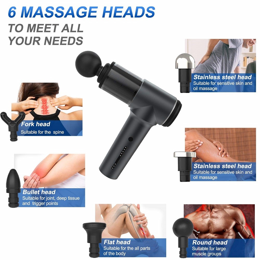 Lightweight 3400mAh Cordless Massager Gun LG Battery High Torque Brushless