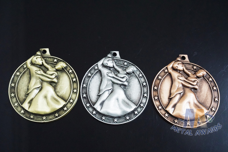 High 3D Effec Custom Engraved Sports Metal Dance Running Fencing Medals And Ribbons ,Zinc Alloy Medalloon