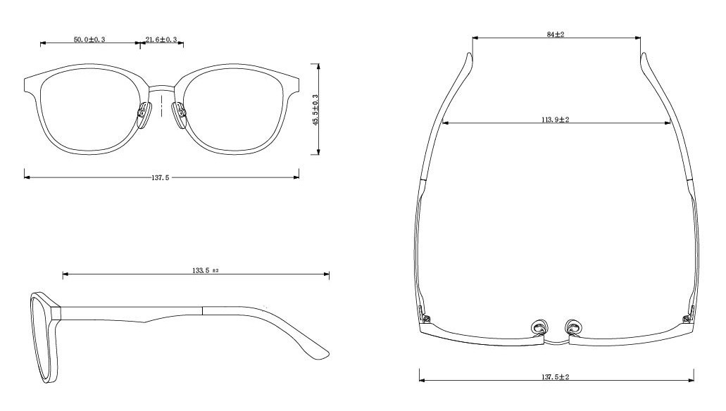 51-21-150mm Trendy Optical Glasses Frame Eyeglasses Anti Fatigue