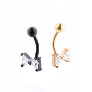 Quality Internally Thread Prong Set CZ Belly Button Ring Dangle Body Piercing Jewelry Titanium wholesale