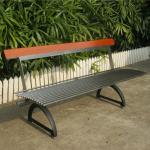 Modern Outdoor Stainless Steel Garden Bench With Cast Iron Legs