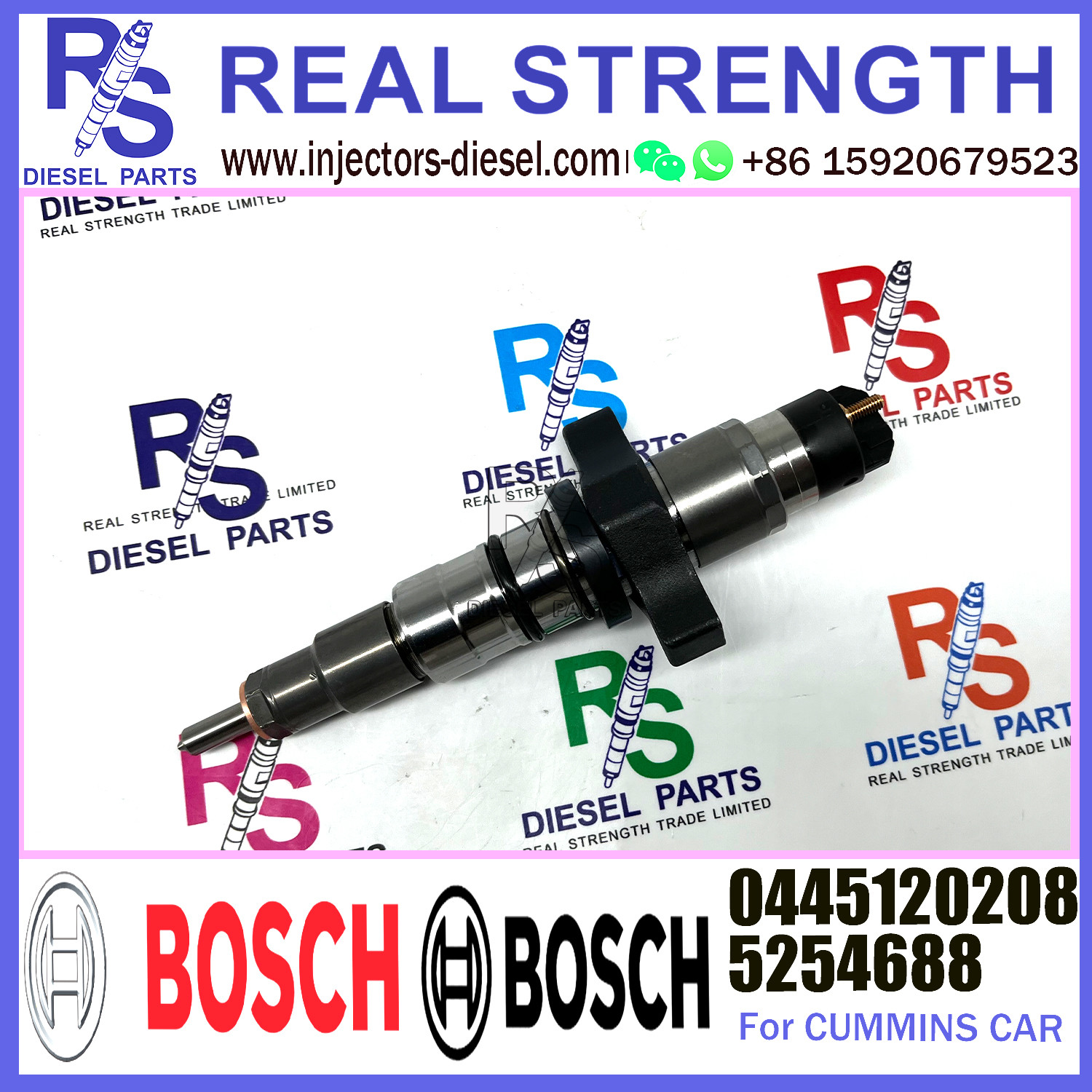 Genuine common rail injector 0445120103 0445120208 0445120032 5254688 Fuel Injector For CUMMINS 5.9L Diesel Engine
