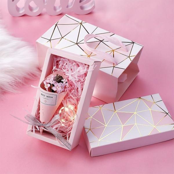 Middle Rectangle Gift Boxes Packaging Rigid Cardboard Paper Base And Lid Gift