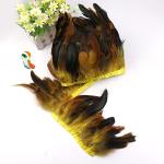 Event Party Supplies Rooster Coque Feather Fringe Trim with Satin Ribbon