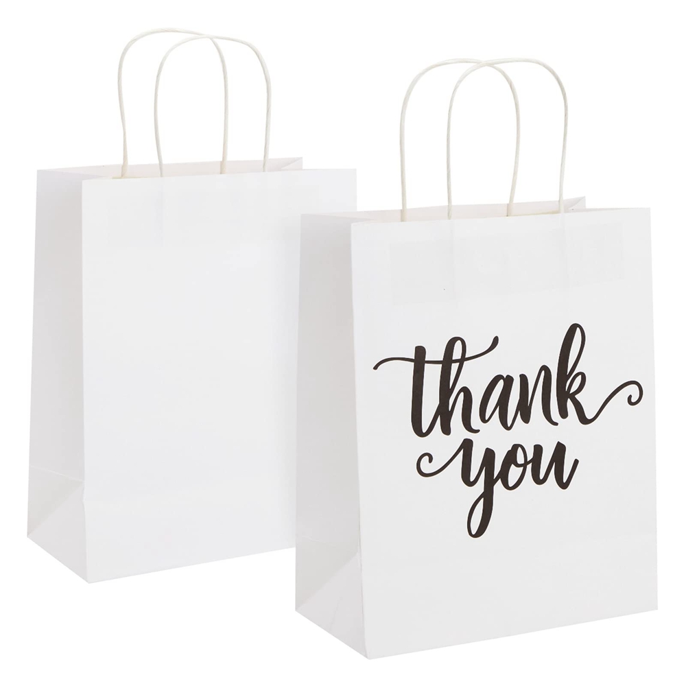 Kraft Paper Thank You Clothing Gift Jewelry Shopping Paper Bag for Business Shopping