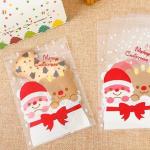 CUSTOM DESIGN CANDY BAGS WITH GOLDEN TWIST TIES CLEAR PLASTIC TREAT BAGS FOR