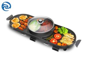 Quality 2200W Electric Grills Griddles Skillets smoke free , 220V Electric Barbecue Indoor Hot Pot wholesale