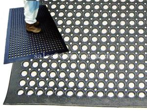 Quality Anti-fatigue high drainage home use kitchen rubber mats , black / red wholesale