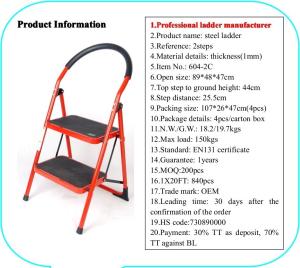 Quality EN131 Retractable 89cm Steel Step Ladder wholesale