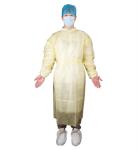 Ultrasonic Heat Sealed Disposable Medical Use Knitted Wrist PP+PE Isolation Gown